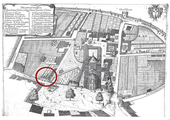 Der Stiftsbezirk St. Gereon 1643 (Kupferstich)